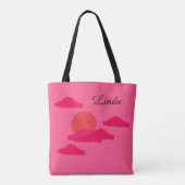 Tote Bag Soleil couchant orange : Fuchsia (Dos)