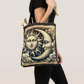 Tote Bag Soleil et Lune Célestes Vintage (De près)