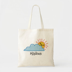 Tote Bag Soleil et nuages personnalisés