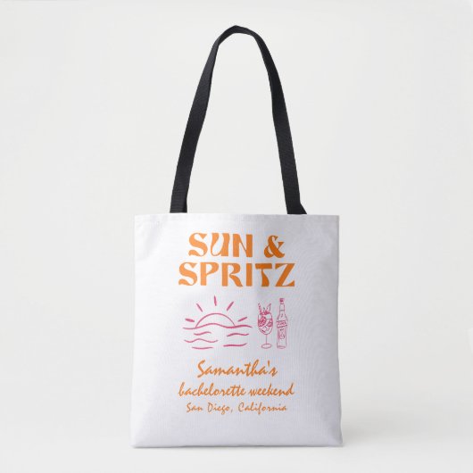 Tote Bag Soleil et week-end de jeune fille Spritz (Devant)