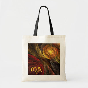 Tote Bag Soleil Fleur Floral Moderne Art Abstrait Monogramm