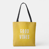 Tote Bag Soleil Jaune et Blanc Good Vibes Vacances / Plage (Dos)