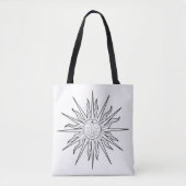 Tote Bag Soleil lunaire noir et blanc Astrologie céleste (Devant)