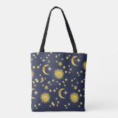 Tote Bag Soleil, Lune et étoiles (Dos)