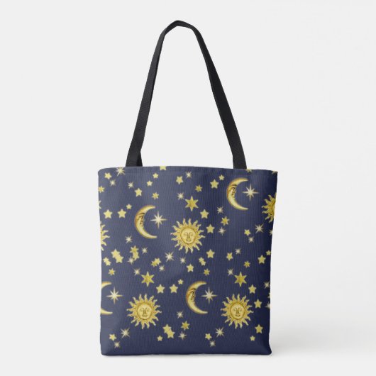 Tote Bag Soleil, Lune et étoiles (Dos)