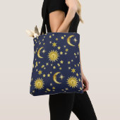 Tote Bag Soleil, Lune et étoiles (De près)