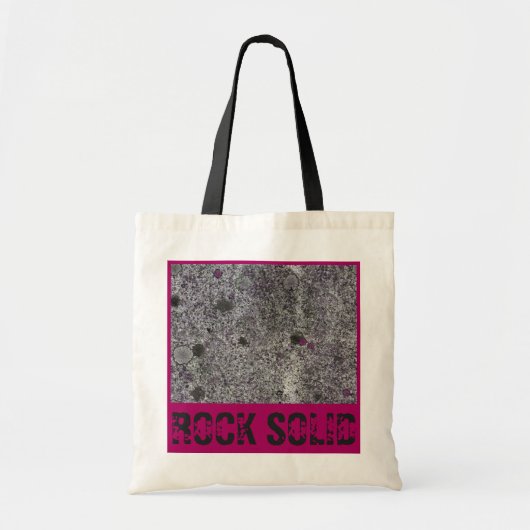 Tote Bag Solide de roche de granit avec les détails roses (Devant)