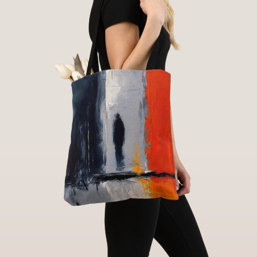 Tote Bag Solitude – Figure Abstrait dans le Silence Urbain (De près)