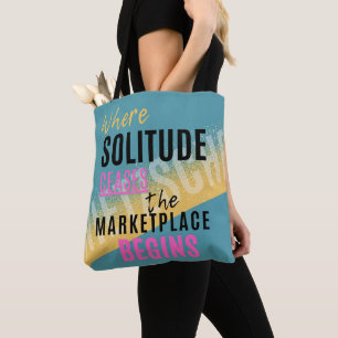 Tote Bag Solitude Introspection Introvert Nietzsche quote