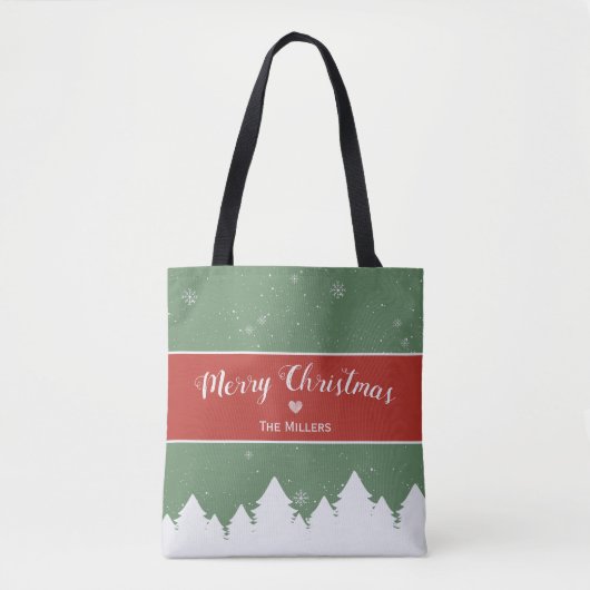 Tote Bag Solive Merry Christma Last Nom Snowflake (Devant)