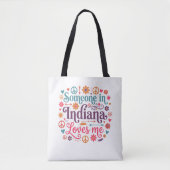Tote Bag Someone in Indiana Loves Me Boho Hippie Design (Devant)