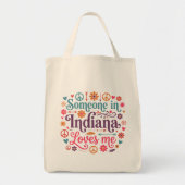 Tote Bag Someone in Indiana Loves Me Boho Hippie Design (Devant)