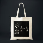 Tote Bag somme des nombres carrés inversés, base algèbre<br><div class="desc">la tristement célèbre somme de nombres carrés inversés qui apporte d'une certaine façon pi dans le résultat,  un grand cadeau pour les amateurs de maths</div>