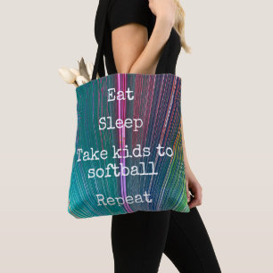 Tote Bag Sommeil rose turquoise Prenez Les Enfants À Softba