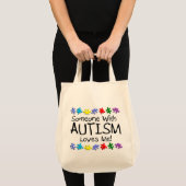 Tote Bag Somone avec l'autisme m'aime (pp) (Devant (produit))