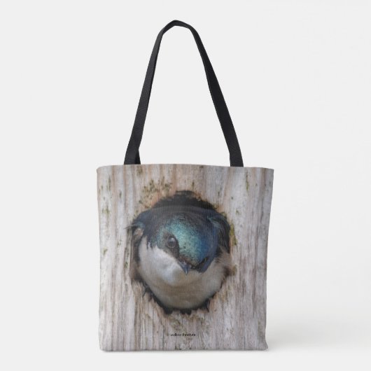 Tote Bag Songeur d'hirondelle d'arbre dans Nestbox (Dos)
