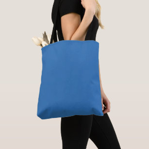 Tote Bag Sonic Blue Solid Color Print, Jewel Tone Colonnes