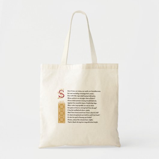 Tote Bag Sonnet 65 (LXV) de Shakespeare sur le parchemin (Devant)
