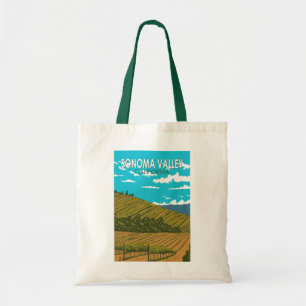 Tote Bag Sonoma Valley California Travel Art Vintage