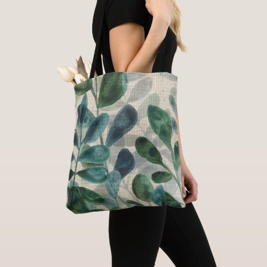 Tote Bag Sophistication verdoyante - Feuilles tropicaux (De près)