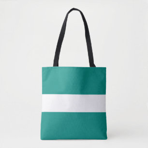 Tote Bag Sophistiqué Professionnel Large Turquoise Blancs