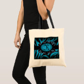 Tote Bag Sophistiqué turquoise Zebra Imprimer monogramme (Devant (produit))