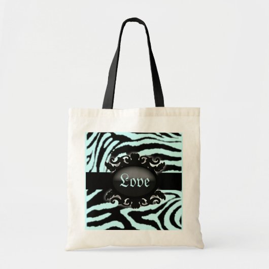 Tote Bag Sophistiqué Zèbre Imprimer monogramme (Devant)