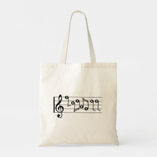 Tote Bag Soprano Singer Musical Treble Clef Notes Chorale (Dos)