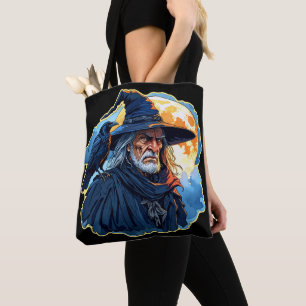 Tote Bag Sorcier avec un Corbeau - Amusement de fan d'Hallo