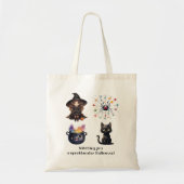 Tote Bag Sorcière Chat Noir Cauldron Witchcraft Halloween N (Devant)