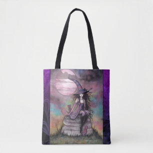 Tote Bag Sorcière de fantaisie ensorcelée au crépuscule Art