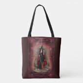 Tote Bag Sorcière de grenat et dragon rouge (Dos)
