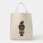 Tote Bag Sorcière de Halloween citrouille (Dos)