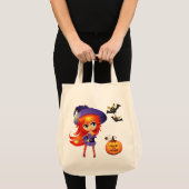 Tote Bag Sorcière de la fille-sac d'Halloween (Devant (produit))