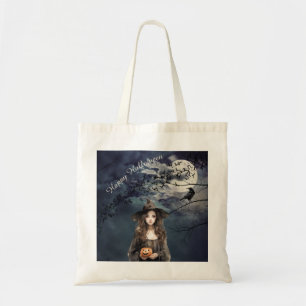 Tote Bag Sorcière d'Halloween au clair de lune