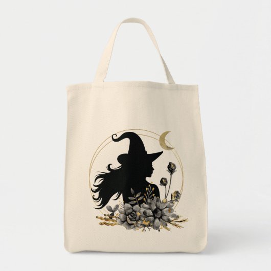 Tote Bag Sorcière d'Halloween contemporaine moderne (Devant)