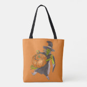 Tote Bag Sorcière d'Halloween et Danse Citrouille Drôle Drô (Dos)