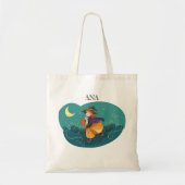 Tote Bag Sorcière d'Halloween, mignonne (Devant)