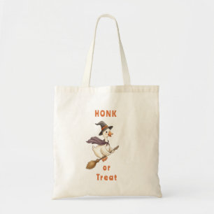 Tote Bag Sorcière d'Halloween Oie Klaxon ou Friandise