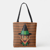 Tote Bag Sorcière d'Halloween vintage (Dos)