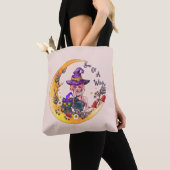 Tote Bag Sorcière et chat noir (De près)