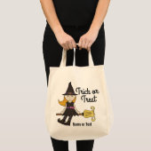 Tote Bag Sorcière mignonne de Halloween sur le bâton de (Devant (produit))