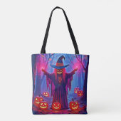 Tote Bag Sorcière mystérieuse dans Enchanted Woods Design (Dos)