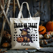 Tote Bag Sorcière Personnalisée Capybara Trick Ou Treat Can