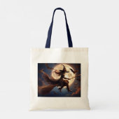 Tote Bag Sorcière Steampunk Halloween Vol au Clair de Lune (Dos)