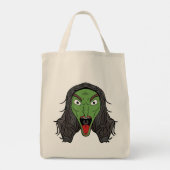 Tote Bag Sorcière verte qui grogne (Dos)