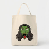 Tote Bag Sorcière verte qui grogne (Devant)