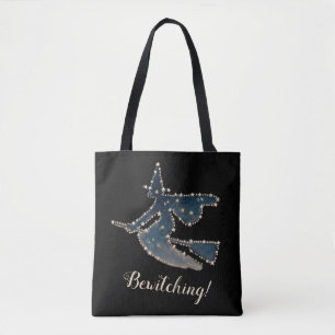 Tote Bag Sorcière volante de nuit étoilée