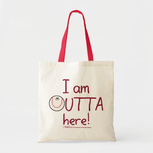 Tote Bag Sortez Ici ! Caractère de baseball (Devant)