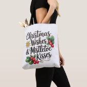 Tote Bag Souhaits De Noël Et Baisers De Mistletoe Fêtes De (De près)